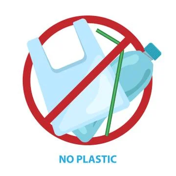 No plastic bag slogan, vector illustration Stock Illustration