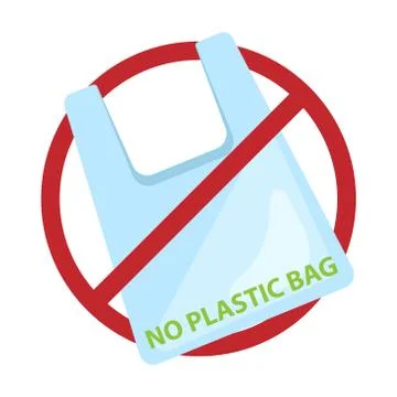 No plastic bag slogan, vector illustration Stock Illustration