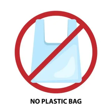 No plastic bag slogan, vector illustration Stock Illustration