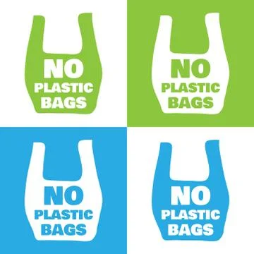 No plastic bag slogan, vector illustration Illustrazione stock