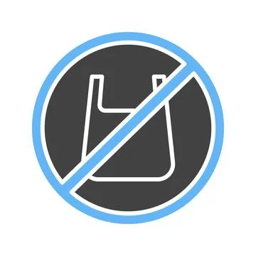 No Plastic Bags icon vector image. Illustrazione stock