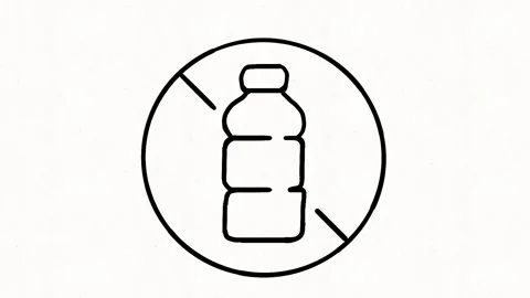 No Plastic Bottle Icon Hand Drawn Animation Stock Footage 338000179