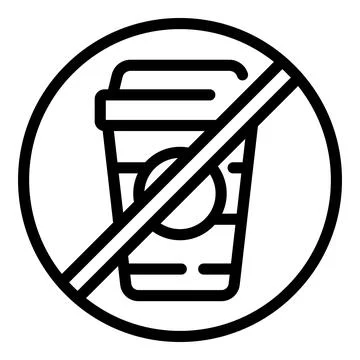 No plastic cup icon outline vector. Ocean fish Stock Illustration