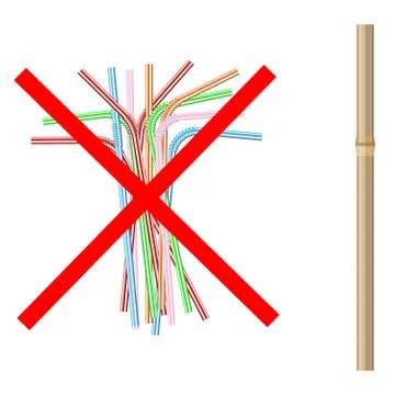 No plastic drinking straw Stock Illustration