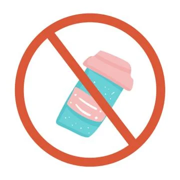 No plastic symbol. Forbidden  plastic sign. Vector illustration. Stock Illustration