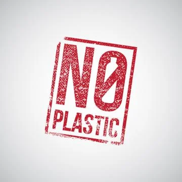 No plastic vector rubber stamp Stock Illustration