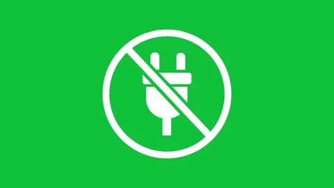 No plug connect electricity allowed unplug socket power outlet label sign Stock Footage 309521369