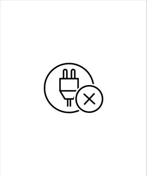 No plug icon,vector best line icon,electric plug icon. Illustrazione stock