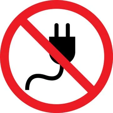 No plug warning sign vector. Stock Illustration