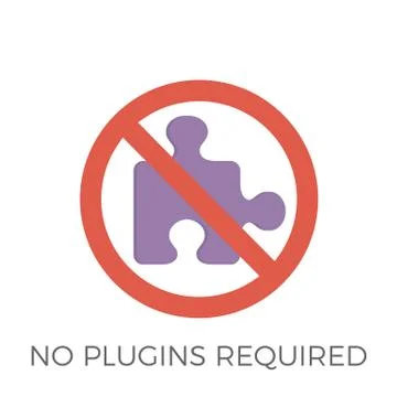 No Plugins Required Icon Vector. Stock Illustration