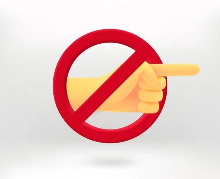 No pointers with shaking hand icon. 3d vector illustration Illustrazione stock