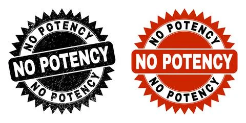 NO POTENCY Black Rosette Stamp with Distress Style Stock Illustration