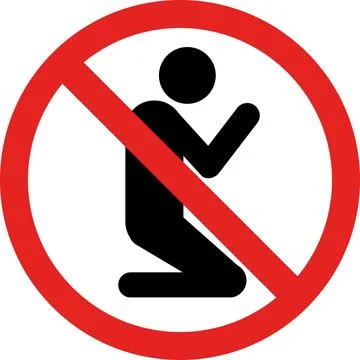 No praying sign. Stock Illustration