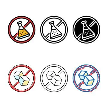 No preservatives product label warning color icon vector minimal Stock Illustration