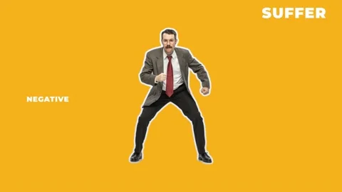 No problems. Conceptual image about funny happy dancing businessman Stock Footage 167539116