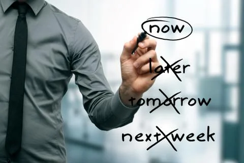 No procrastination -  do it now Stock Photos
