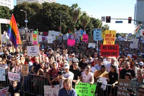 No on prop8 protest rally Stock Photos