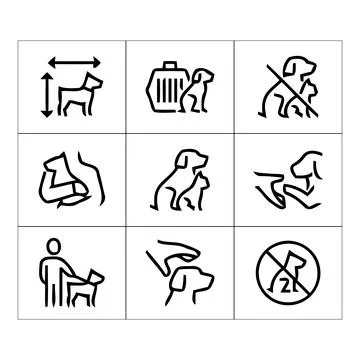 No Pulling Leash Silhouette – Calm Walk Training Design Stock Illustration