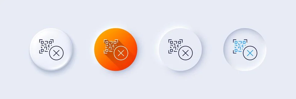 No QR code line icon. Scan barcode sign. Line icons. Vector Stock Illustration