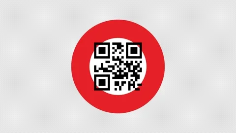 No qr code road sign animation. simple red circle prohibition Not Allowed Sign Video stock 155714152