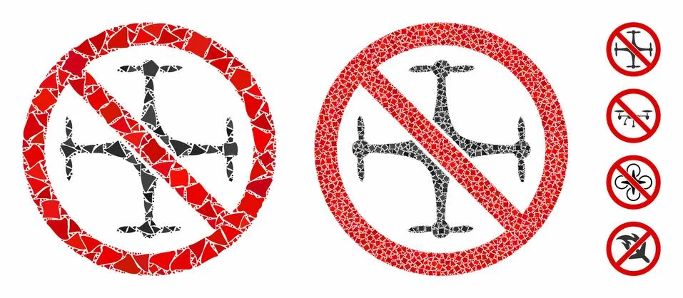 No quadrocopter Composition Icon of Irregular Elements Stock Illustration