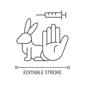 No rabbit testing linear icon Stock Illustration