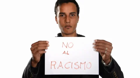 No to racism. Spanish version. 库存影片 38567325