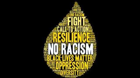 No Racism Word Cloud Stock Illustration