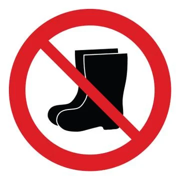 No  rain boot icon. Prohibited  rain boot icon. Stock Illustration