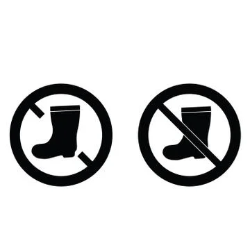 No  rain boot icon. Prohibited  rain boot icon. Stock Illustration