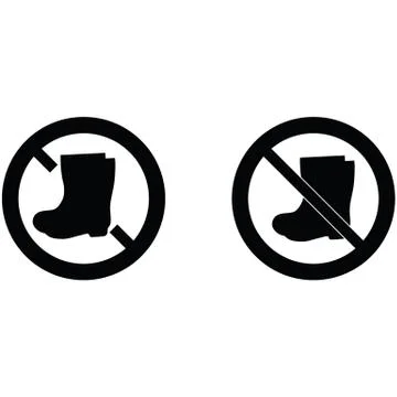 No  rain boot icon. Prohibited  rain boot icon. Stock Illustration