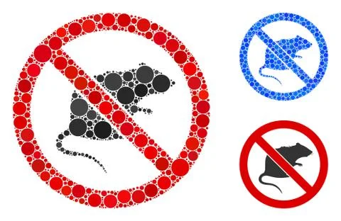 No Rats Mosaic Icon of Spheric Items 스톡 일러스트