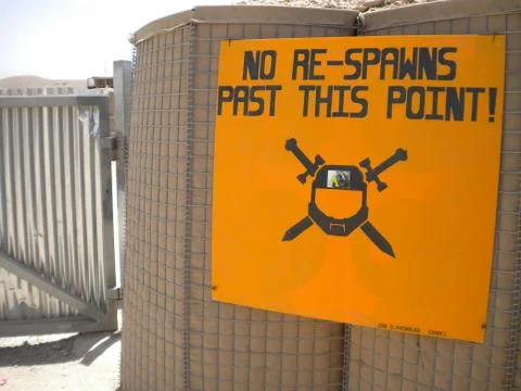 No Re-Spawns Past This Point 写真素材