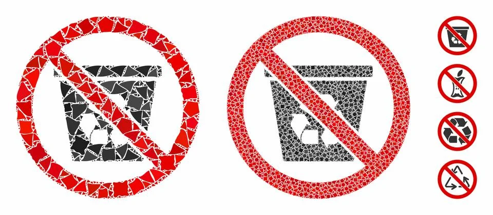 No recycle can Composition Icon of Joggly Parts Stock Illustration