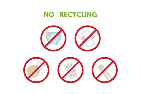 No recycling trash Stock Illustration