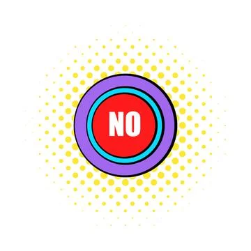 No red button icon, comics style 스톡 일러스트
