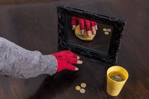 No reflection poverty concept Foto stock