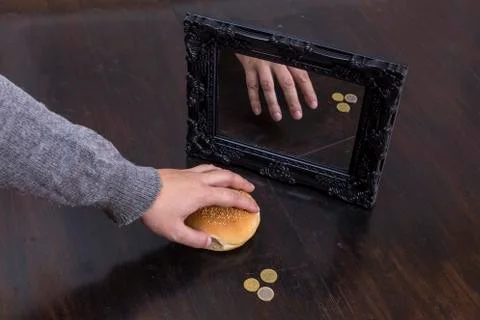 No reflection poverty concept Stock Photos