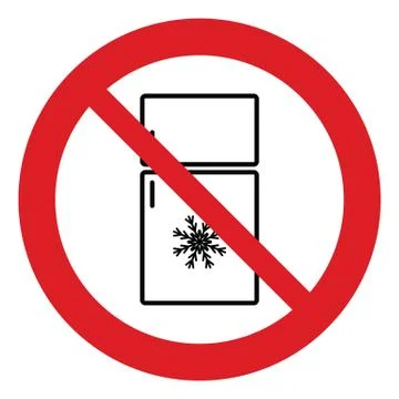 No Refrigerator icon Do not freeze prohibited sign. Stock Illustration