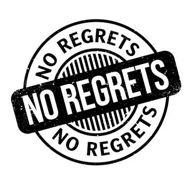 No Regrets rubber stamp Stock Illustration