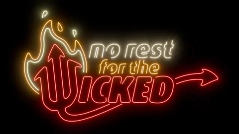 No rest for the wicked flickering neon loop animation uniform back easy blending Vidéo 333244735