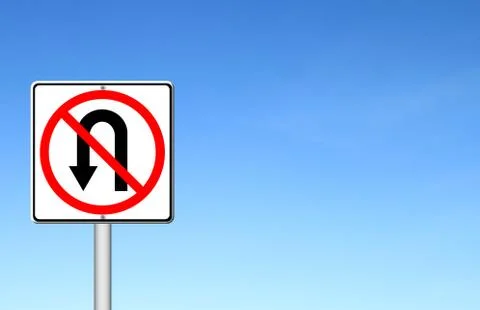 No return back road sign over blue sky Ilustração Stock
