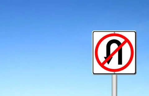No return back road sign over blue sky Ilustração Stock