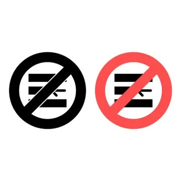 No right alignment, text icon. Simple glyph, flat vector of text editor ban,  Stock Illustration