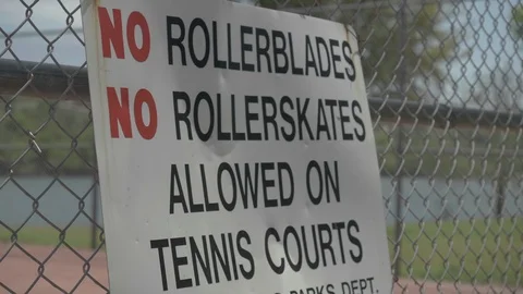 No Roller Blades Sign Stock Footage 112019169