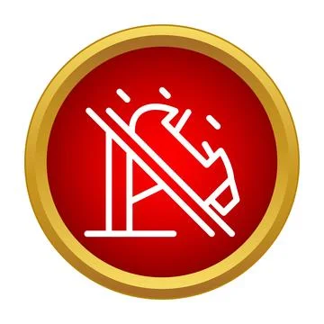 No roller coaster ride sign icon Stock Illustration