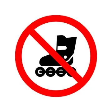 No roller skates allowed sign Stock Illustration