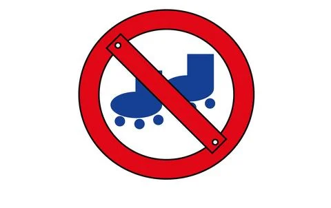 No roller skating sign Stock Illustration
