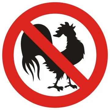 No Roosters Allowed Stock Illustration