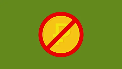 No ruble sign animation Stock Footage 172004712